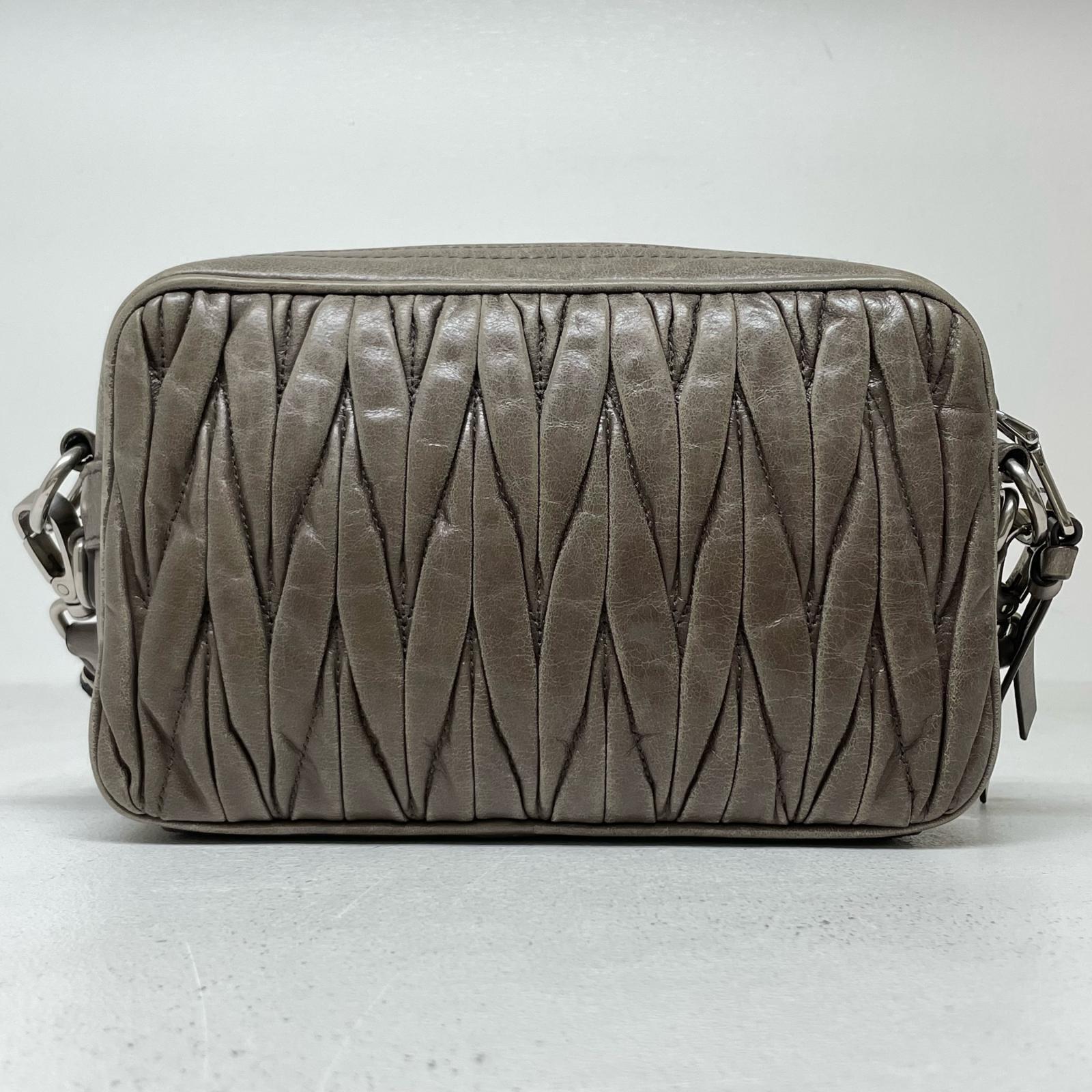 Miu Miu Shoulder Bag Matelasse Gray